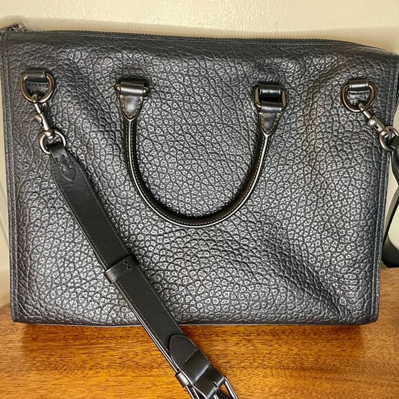 Coach Gotham Folio Business Bag Black Pebbled Leather NEW - Picture 4 of 12